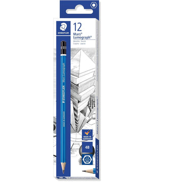 Staedtler 100 Mars Lumograph 4B Graphite Art Drawing Pencil,12 Pack