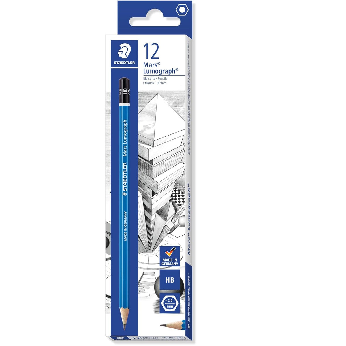 Staedtler 100 Mars Lumograph HB Grafitkonst ritpenna, 12 st