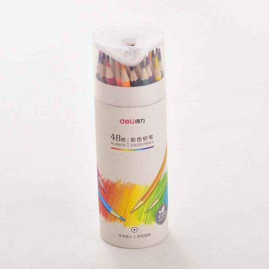 DELI 48 Lápices de dibujo de colores para niños con sacapuntas