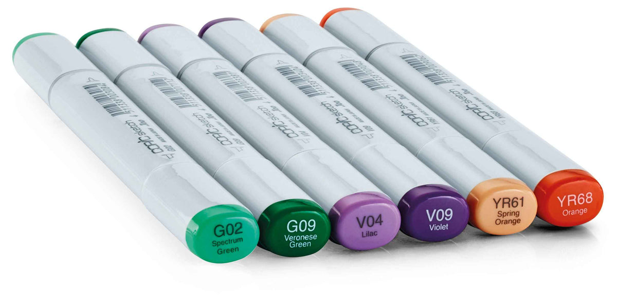 COPIC Sketch Brush Marker Pens 6 Color Secondary Tones