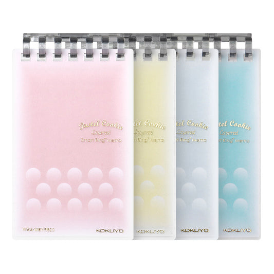 KOKUYO Pastel Cookie A7 Mini Binder Notebook | Ultra-Slim Pocket Planner | 5mm Grid | 20 Sheets | Set of 4