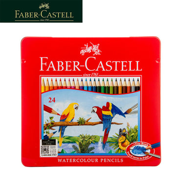 Faber-Castell 24 crayons aquarelle avec étui en métal pour pinceaux