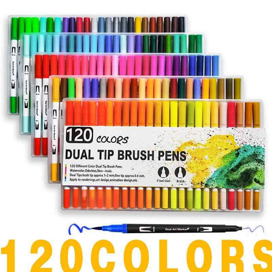 100/120/132 Farben Dual Tip Brush Art Marker Pens