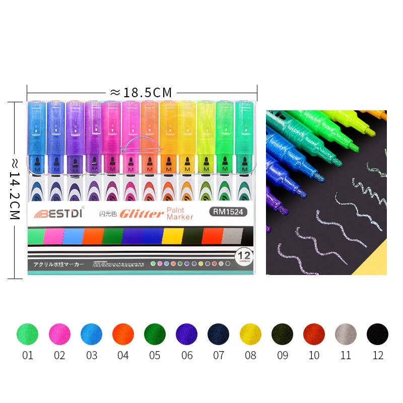 BESTDI Paint Pens 12 marcadores acrílicos permanentes de color