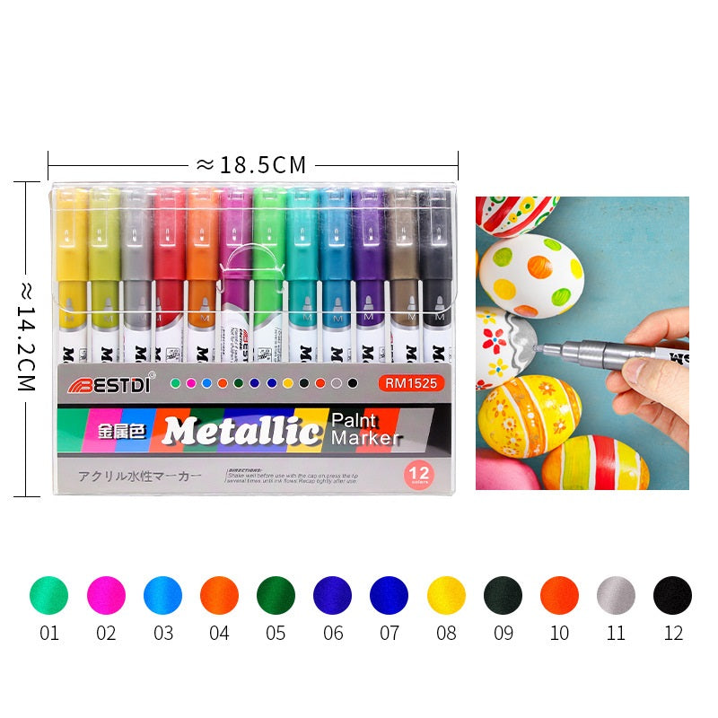 BESTDI Paint Pens 12 marcadores acrílicos permanentes de color