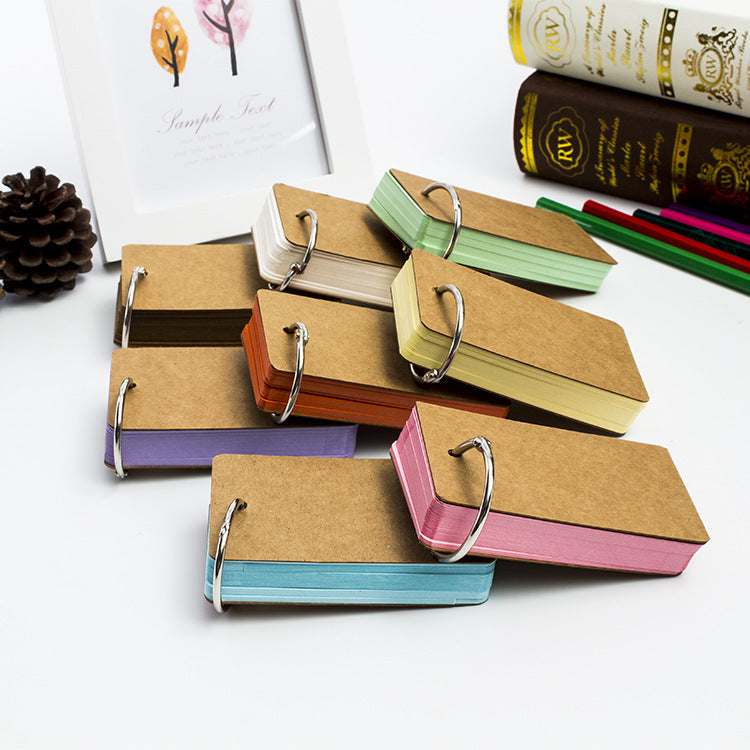 Blank Color Index Cards with Ring Memo Note Cards,8-Color