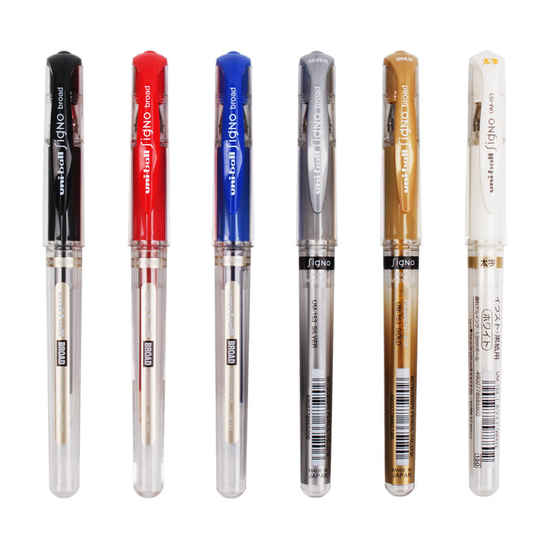 Uni-Ball UM 153 Signo Broad Stylo gel Lot de 6 couleurs