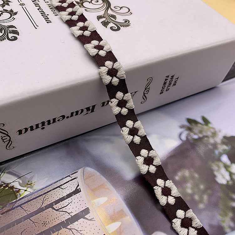 1.5cm Ethnic Jacquard Lace Trim – 40 Yards Dark Purple