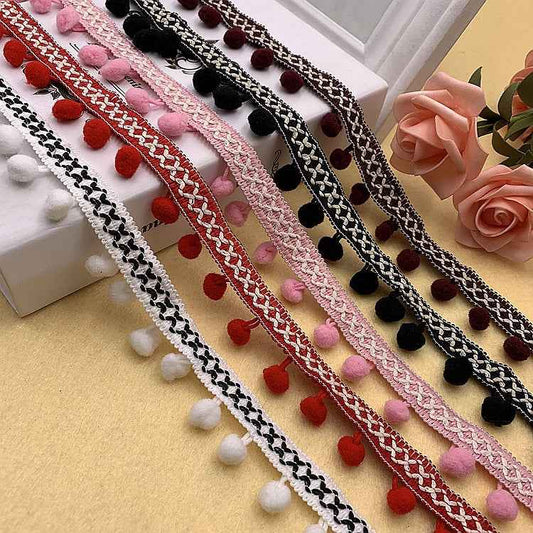 1.5cm Pom-Pom Trim for Clothing & Home Décor – 10 Yards