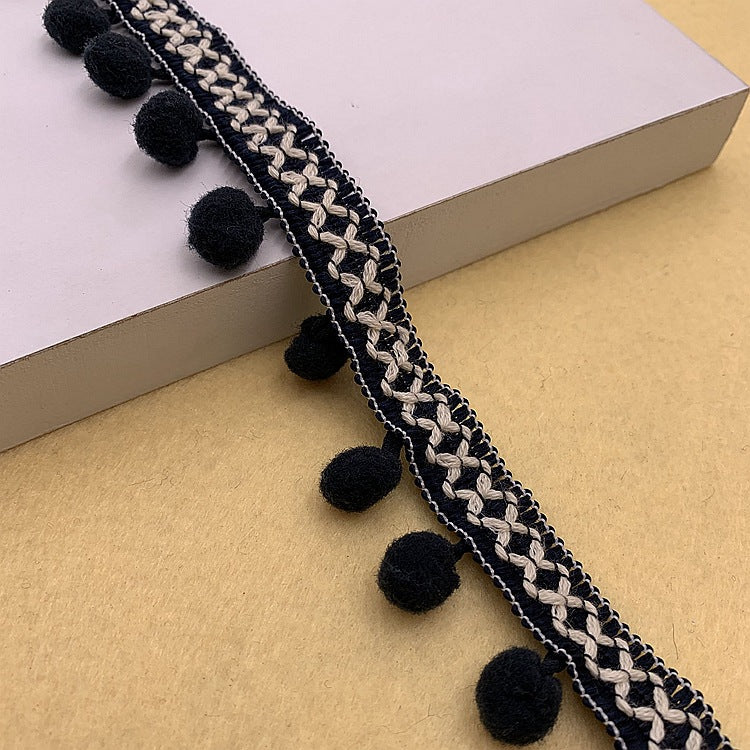 1.5cm Pom-Pom Trim for Clothing & Home Décor – 10 Yards Navy Blue