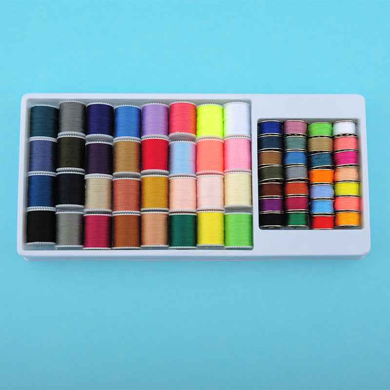 60Pcs Polyester Mini Bobbins and Sewing Thread Spools
