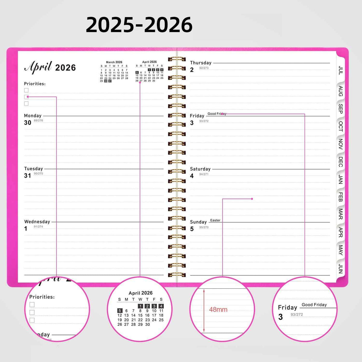 2026 Weekly and Monthly Planner Calendar A5