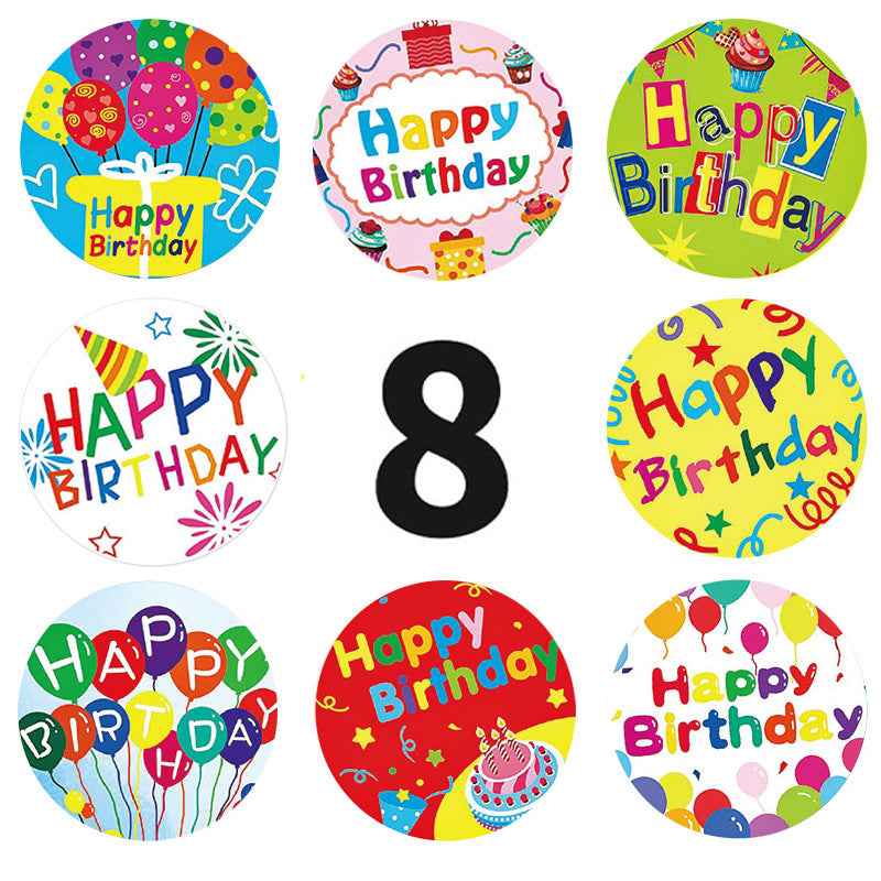 1000 etiquetas pegatinas de feliz cumpleaños redondas de 1 pulgada