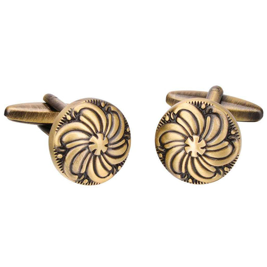Round Antique Bronze Cufflinks for Men