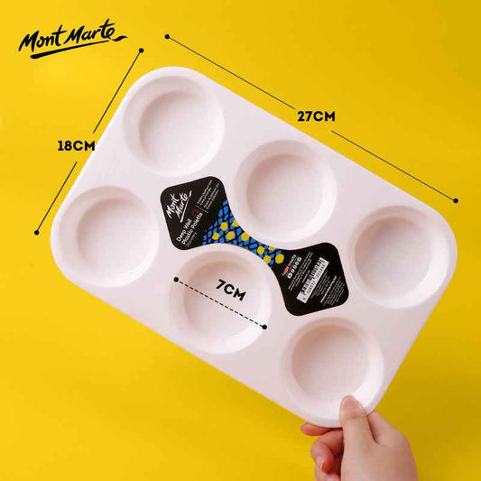 Mont Marte Deep Well Kunststoff-Farbpalette mit 6 Löchern