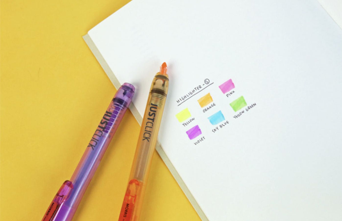 MORRIS JUSTCLICK Retractable Highlighters 6/5/3Color Sets
