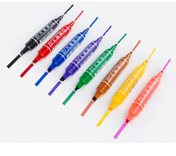 LETO Oil-Based Dual-Tip Permanent Marker — Chisel & Fine | 10-Pack