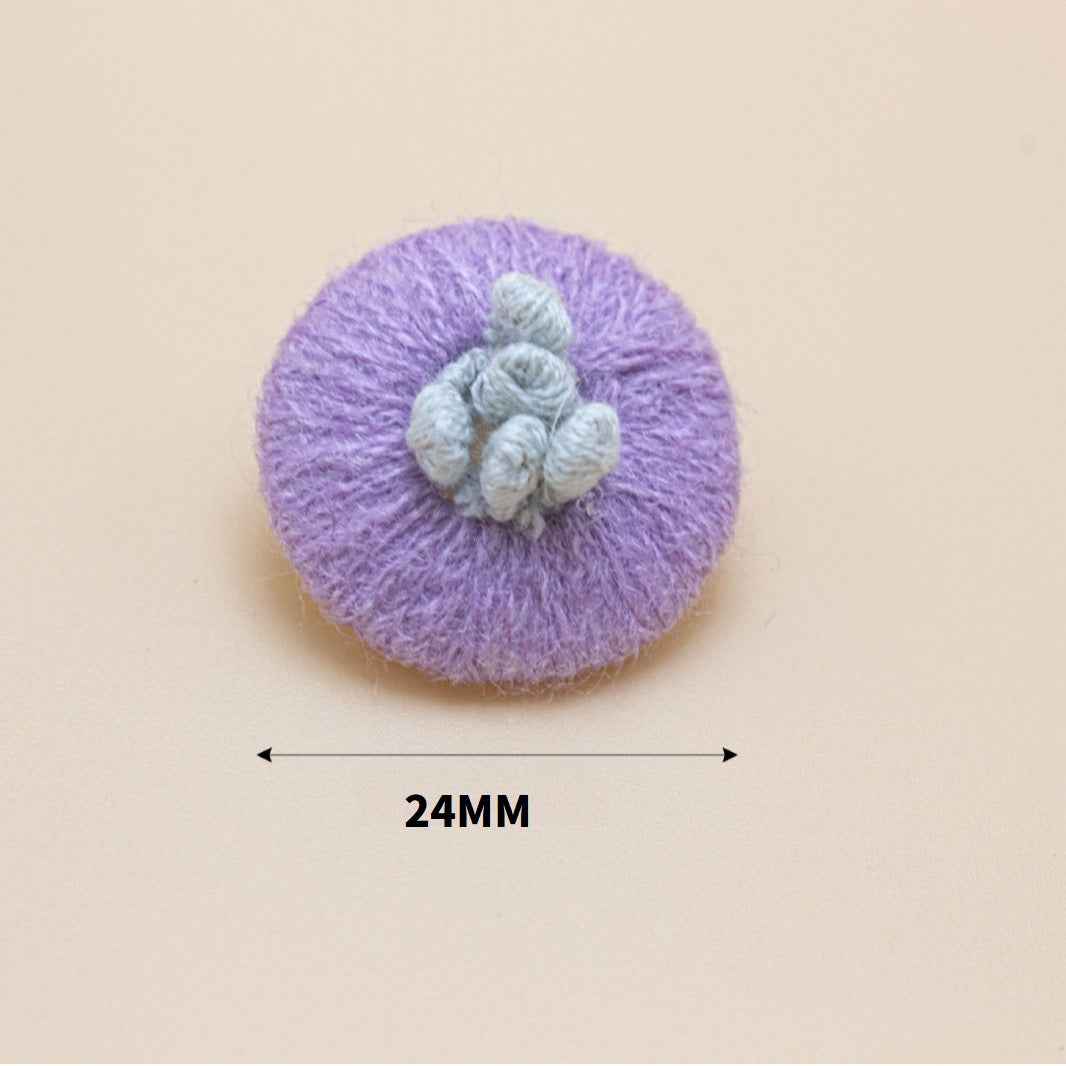 24mm Knitted Yarn Buttons - 14-Color Set for Autumn Winter Sweaters