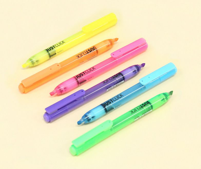 MORRIS JUSTCLICK Retractable Highlighters 6/5/3Color Sets