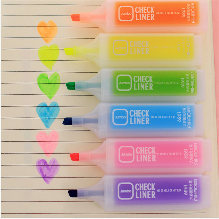 Rotuladores resaltadores AIHAO Jumbo Check Line, 6 colores