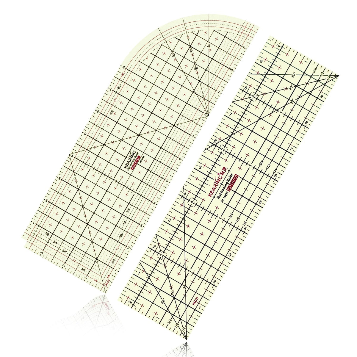 Hot Hem Ruler for Sewing,Heat Resistant Non-Slip Hot Ironing Ruler HR1204+HR10025