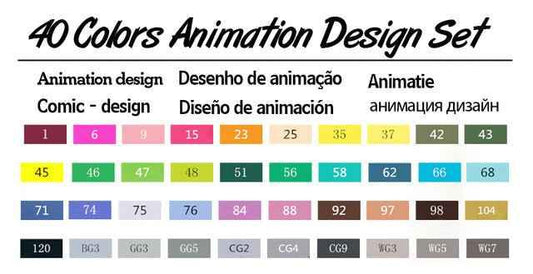 TouchFive Twin Markers 40 Farbanimationsdesign-Set
