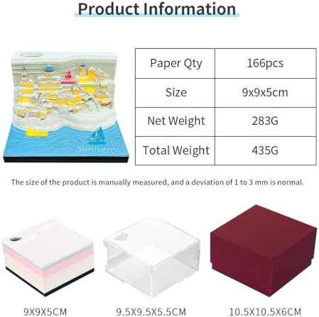 2026 Time Piece Santorini 3D Calendar Memo Pad with LED Lights