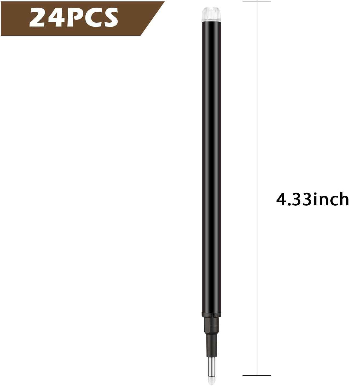 Paquete de 24 recambios de bolígrafos de tinta de gel borrables, punta fina de 0,7 mm (negro)
