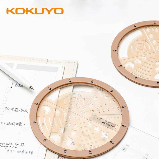 Kokuyo Circular Rotating Template Ruler 100mm Circle Stencil