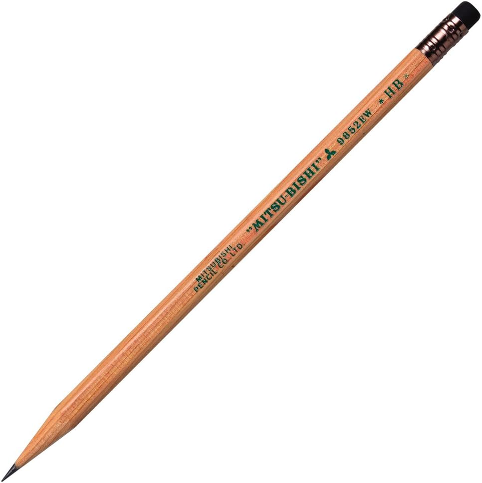 Mitsubishi Recycled Pencil with Eraser 9852EW HB,12 Pack