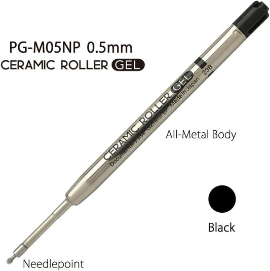 OHTO Ceramic Roller Gel Refills,Needle Tip,Metal 0.5mm 3 Pack