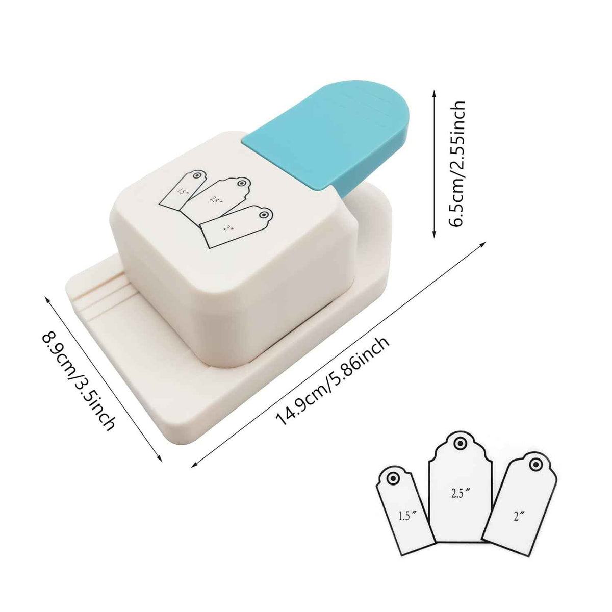 3in1 Craft Tag Paper Punch 1,5/2/2,5 tum