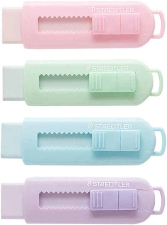 Staedtler Gleitstift-Radiergummi mit Kunststoffhülle, Pastellfarben, 4er-Pack