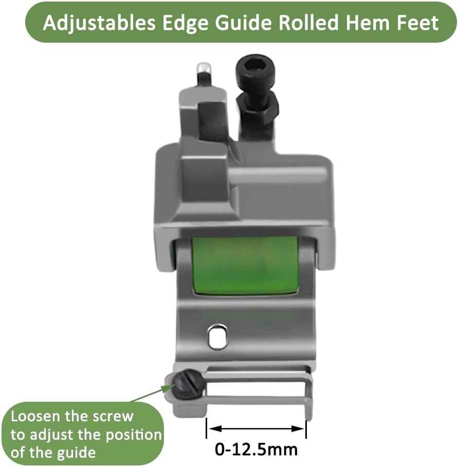 X6 Adjustables Edge Guide Rolled Hem Feet 0.1-12.5mm