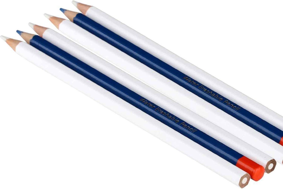 Blue/White Sewing Marking Pencils Water Soluble Tailor's Chalk 12 Pack