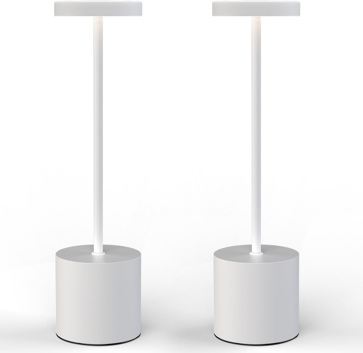 Cordless Portable LED Desk Table Lamp Rechargeable 2 Pack White