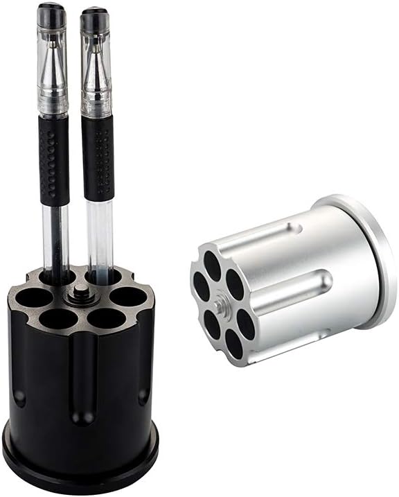 Aluminum Rotating Revolver Pen Holder with 6 Holes