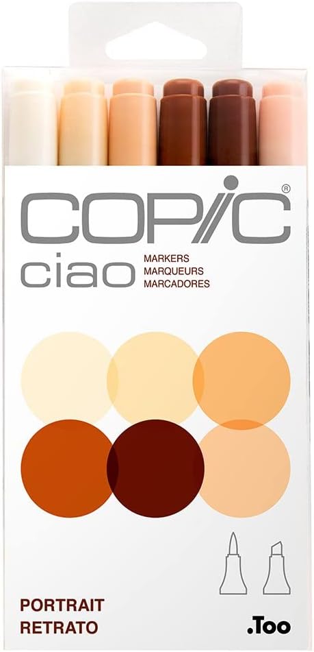 Copic Ciao,Alcohol-based Brush Markers,6 Color Portrait