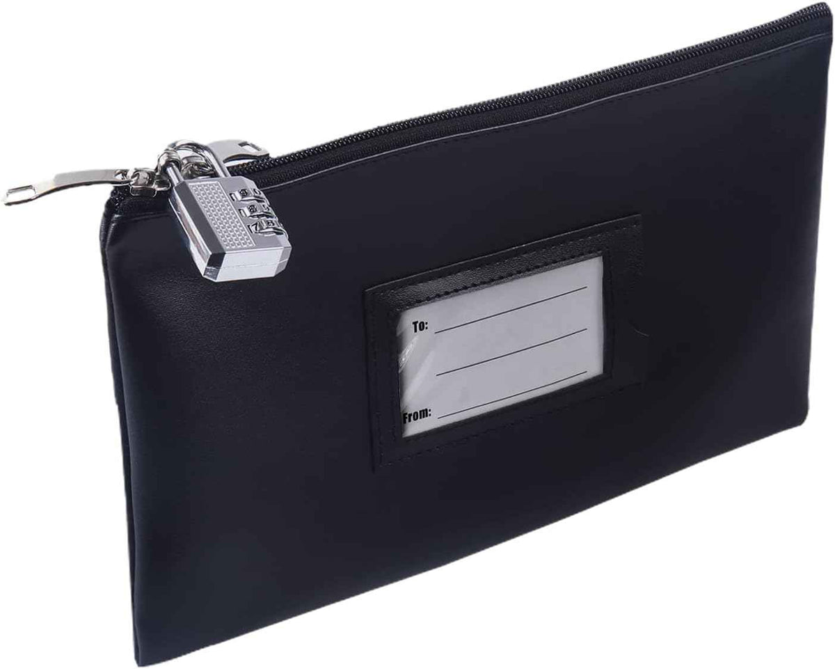 Geldtasche aus Leder mit Reißverschluss zur Einzahlung von Bargeld und Bankeinlagen