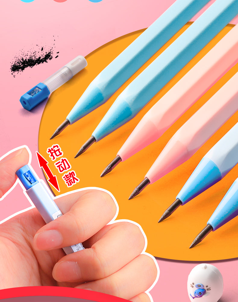 DELI 2.0MM Mechanical Pencil Plus with 24pcs Black Lead Refills