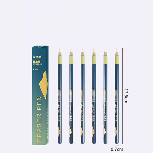6-Piece Sketch Highlighter Eraser Pen Set for Fine Detailing