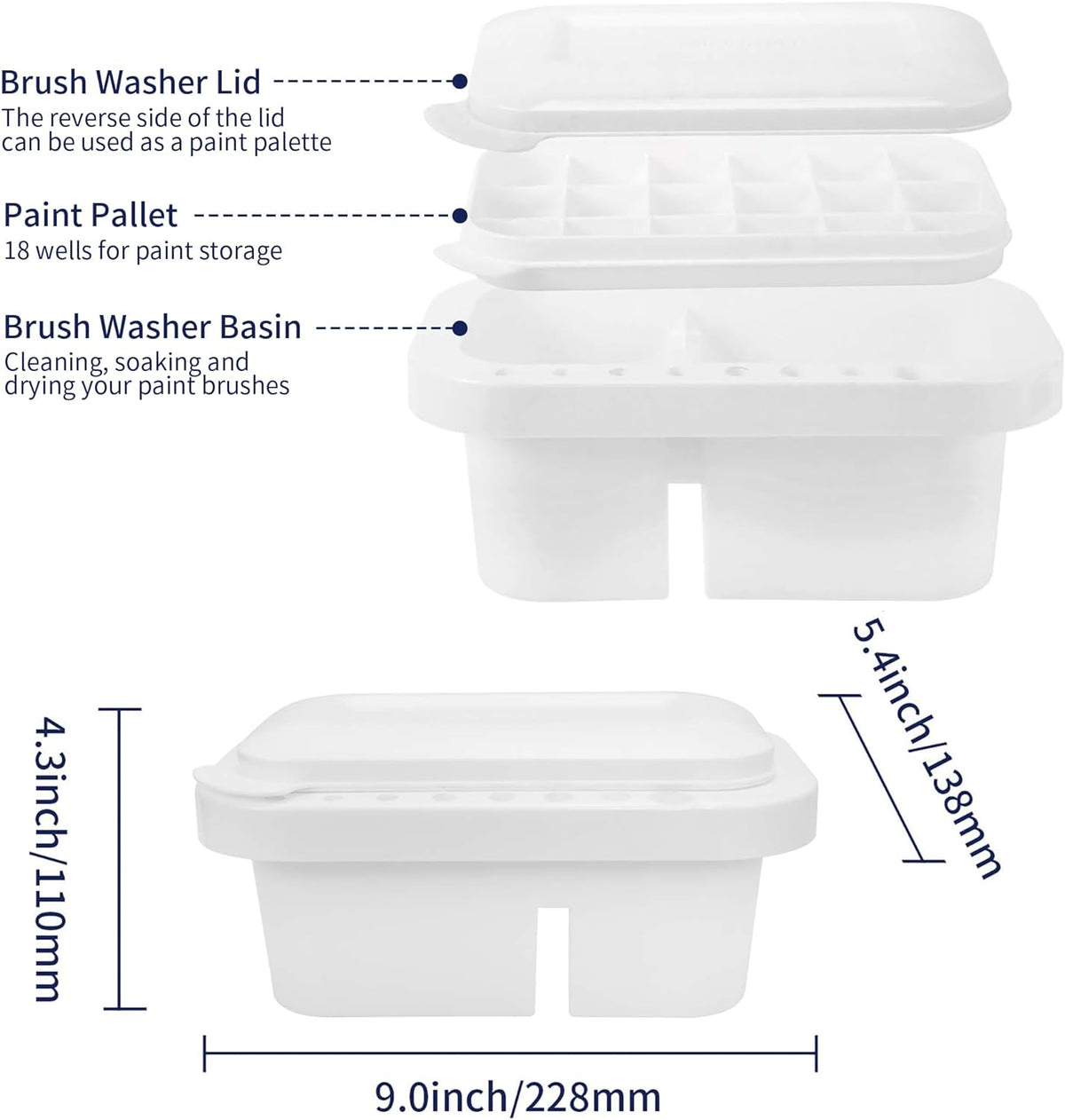 Paint Brush Cleaner Holder and Organizers with Palette