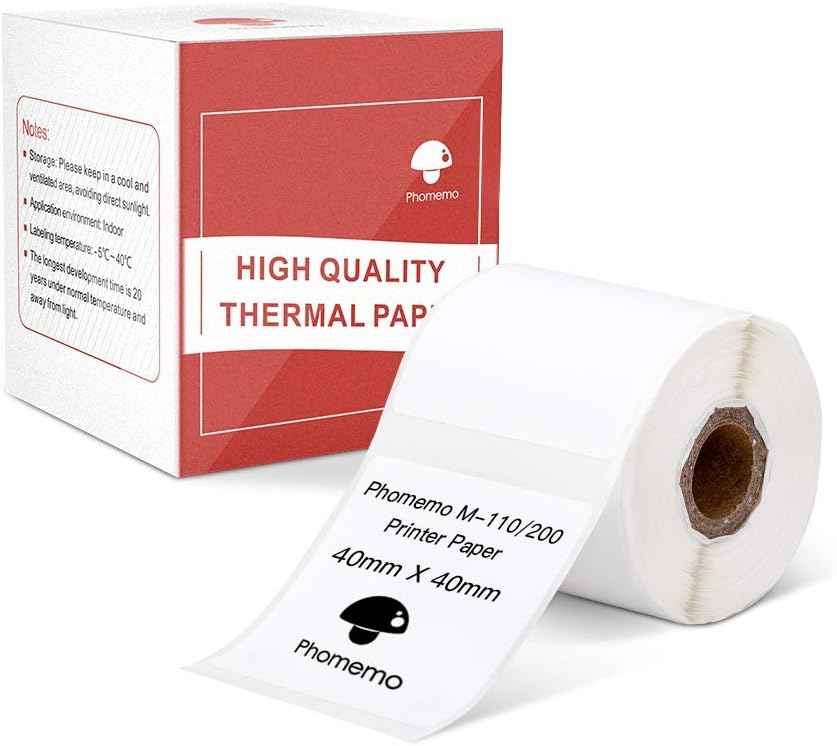 Étiquettes thermiques Phomemo 40x40mm pour M110/M221/M220/M120/M200
