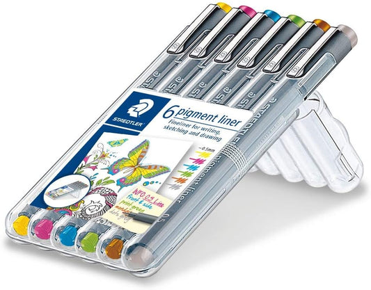STAEDTLER 6-Farben-Pigment-Liner-Fineliner-Stift 0,5 mm