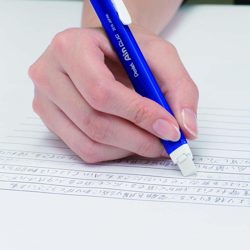 Pentel Ain Clic Knock Triangular Eraser with Clip Pen-Style 2 Pack