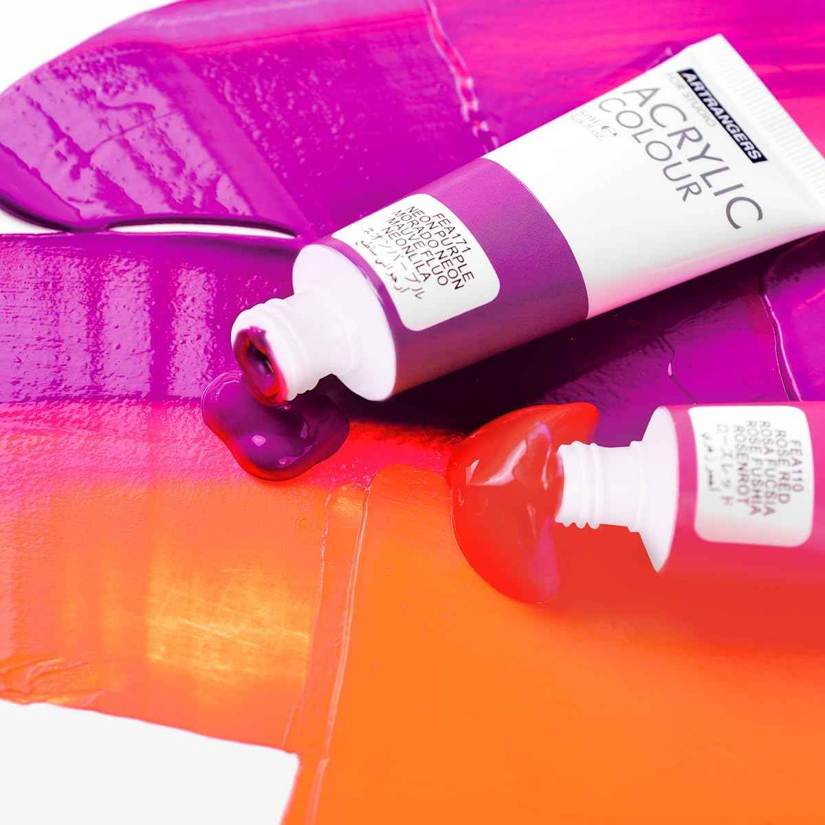 6 Acrylfarben-Künstlerzubehör-Set, 75-ml-Tuben, fluoreszierende Farbe
