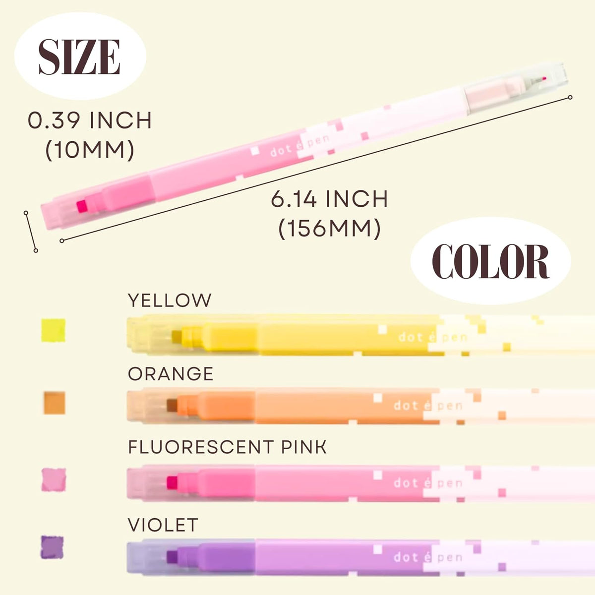 SUN-STAR Dot é Pen Square Dot and Fine- Point Marker Pen