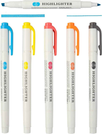 MAIKE Real Mild Pastel Highlighters 5 Friendly Colors Markers
