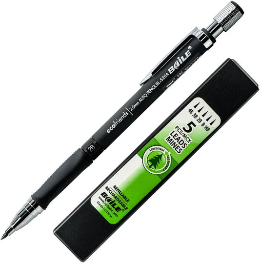 BAILE 2 mm Druckbleistifte mit schwarzer Mine, 10 Stück