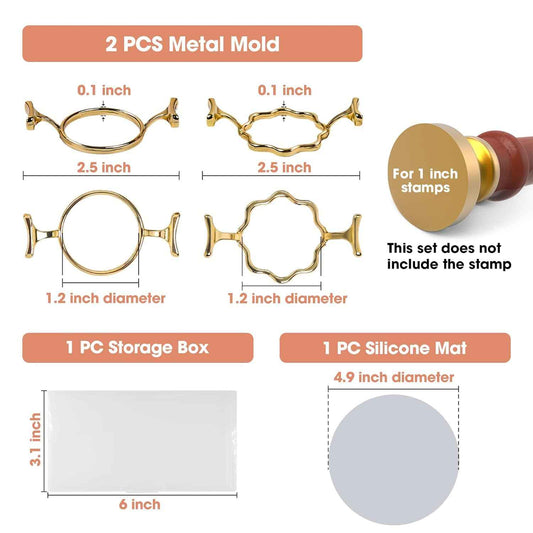 2 Metal Wax Seal Molds with Round Flower Shape,1 INCH